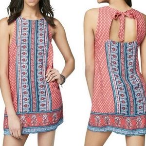 AEROPOSTALE •  Women’s Summer Coral & Blue Sleeveless Shift Dress Size- Small